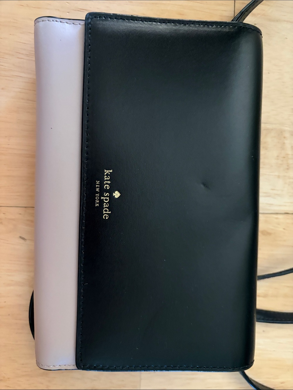 kate spade Black and Light Pink Crossbody Wallet